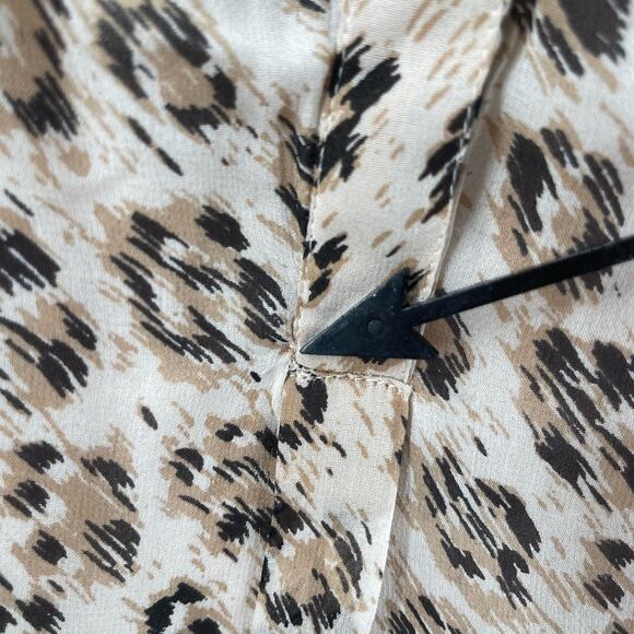 JOIE Blouse Medium Cordell 100% Silk Animal Print Cappuccino Business Office NWT - Picture 8 of 16